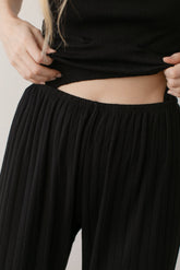 DONNI The Pointelle Simple Crop Pant - Jet