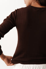 DONNI The Pointelle Long Sleeve - Espresso