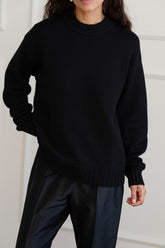 DONNI The Cotton Cashmere Crewneck Sweater - Jet