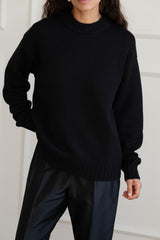 DONNI The Cotton Cashmere Crewneck Sweater - Jet