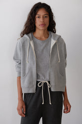 DONNI The Eco-Fleece Zip Up Sweatshirt - Heather-Grey