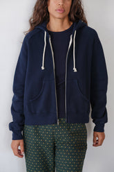 DONNI The Eco-Fleece Zip Up Sweatshirt - Navy