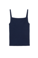 DONNI The Pointelle Square Neck Tank - Navy