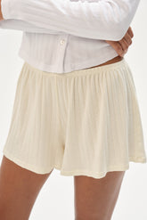 DONNI The Pointelle Tap Short - Creme