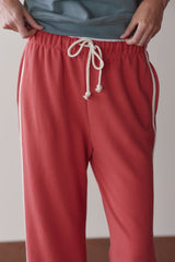DONNI The Eco-Terry Stripe Crop Pant - Raspberry