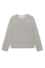 DONNI The Eco-Terry Contrast Stitch Sweatshirt - Heather Grey