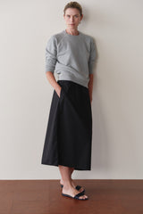 DONNI The Eco-Terry Contrast Stitch Sweatshirt - Heather Grey