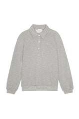 DONNI The Eco-Terry Polo Sweatshirt - Heather Grey