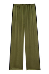 DONNI The Silk Stripe Simple Pant - Oregano-Jet