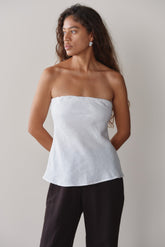 DONNI Powder Linen Tube Top - Powder