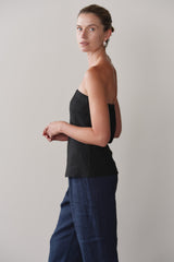 DONNI Jet Linen Tube Top - Jet