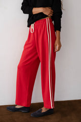 DONNI The Eco-Terry Stripe Crop Pant - Bell-Pepper