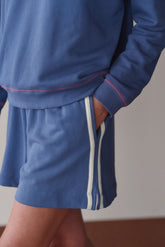 DONNI The Stripe Eco-Terry Short - Lapis