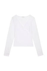 DONNI The Baby Rib Criss Cross Long Sleeve - Powder