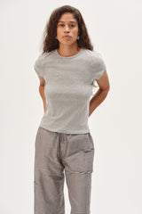 DONNI The Baby Rib Baby Tee - Heather Grey