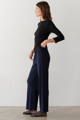 DONNI The Baby Rib Scallop Pant - Navy