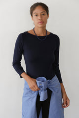 DONNI The Baby Rib Boat Neck - Navy