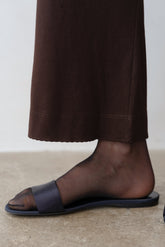DONNI The Baby Rib Scallop Pant - Espresso