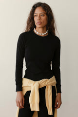 DONNI The Baby Rib Scallop Long Sleeve - Jet