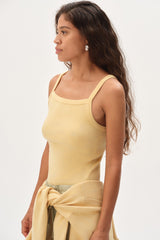 DONNI The Baby Rib Square Neck Tank - Butter