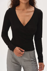 DONNI The Baby Rib Criss Cross Long Sleeve - Jet