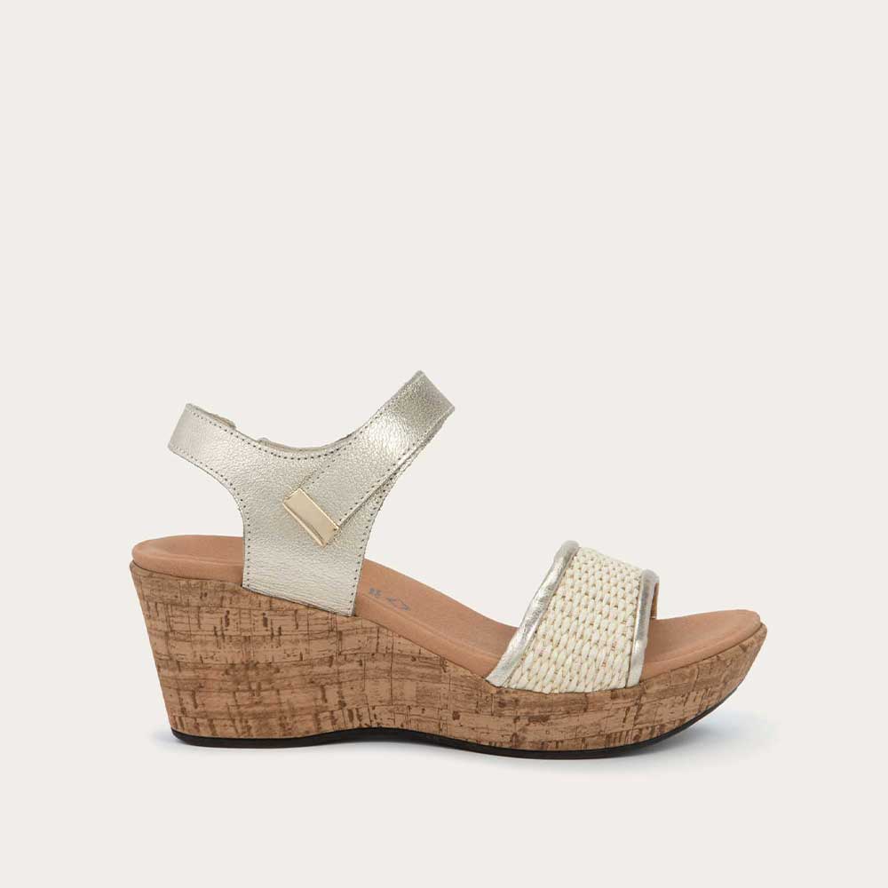 Radiant Gold Leather / Blonde Raffia,35