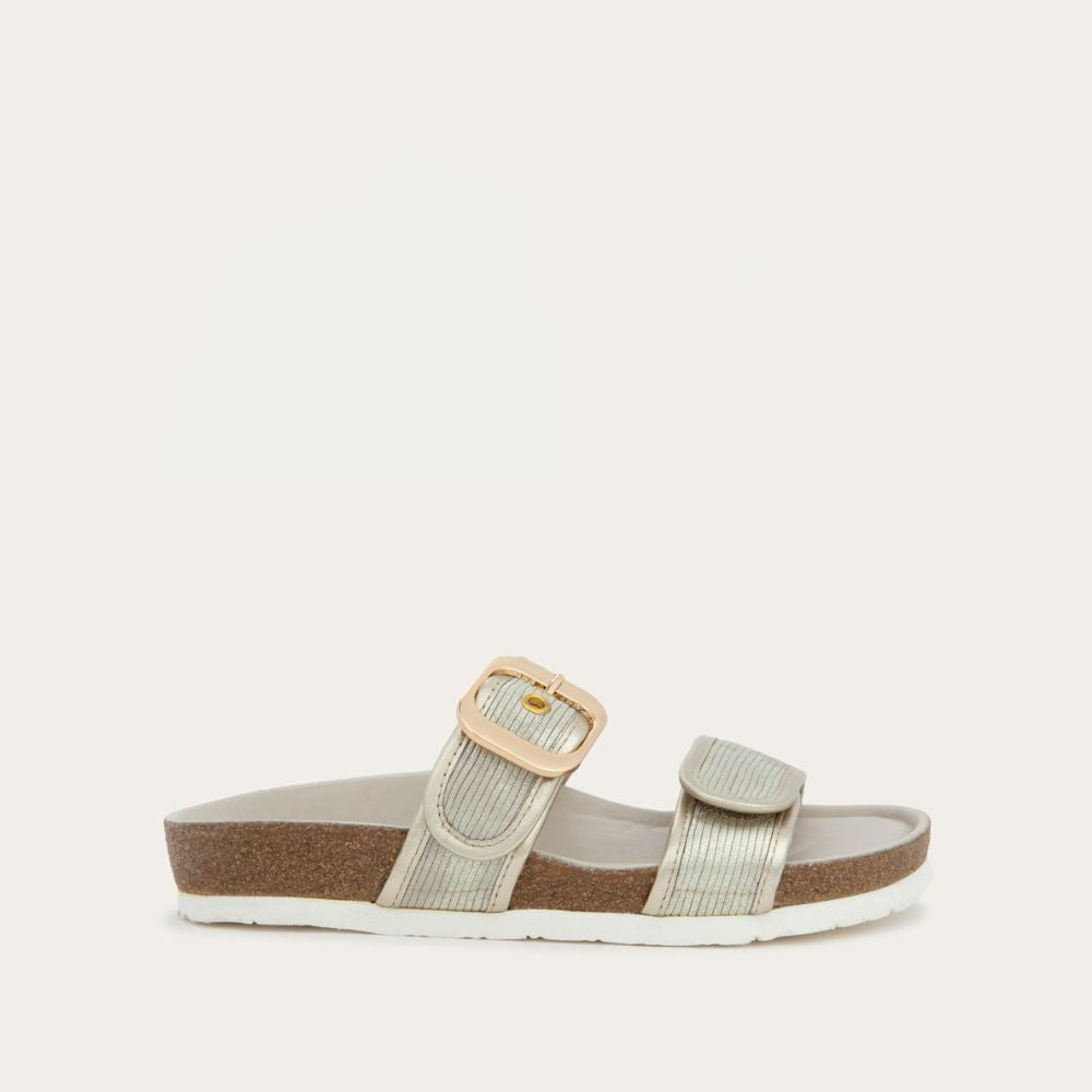 Platinum Striped Suede / Radiant Gold Leather,35