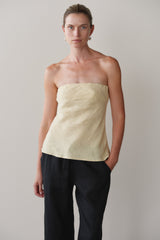 DONNI Butter Linen Tube Top - Butter