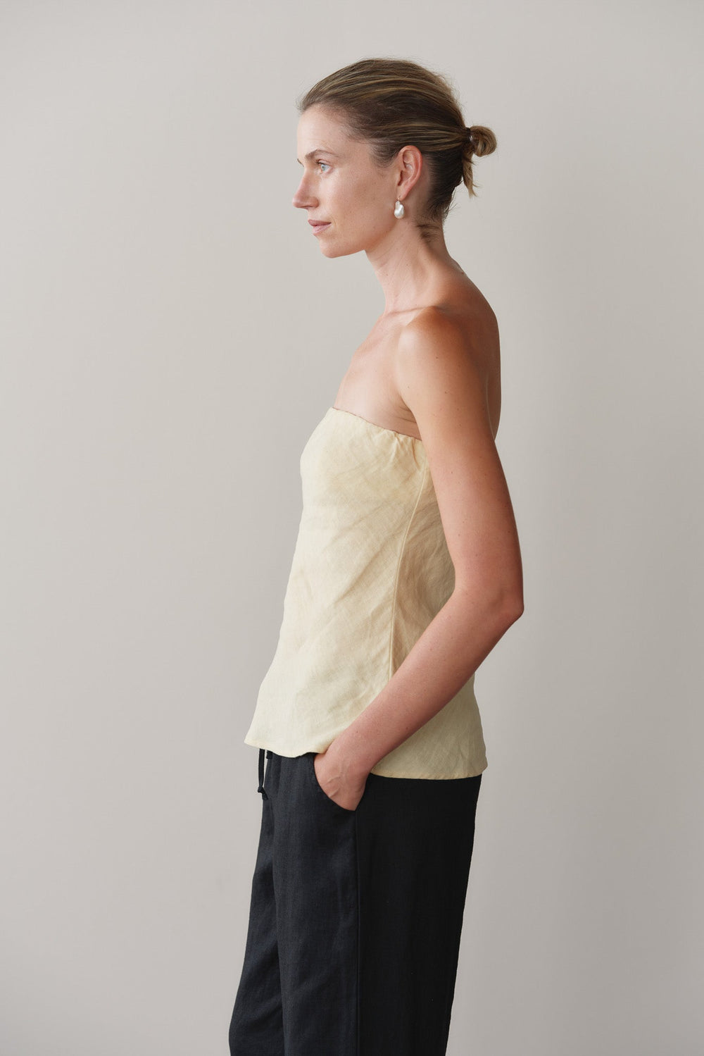 DONNI Butter Linen Tube Top - Butter