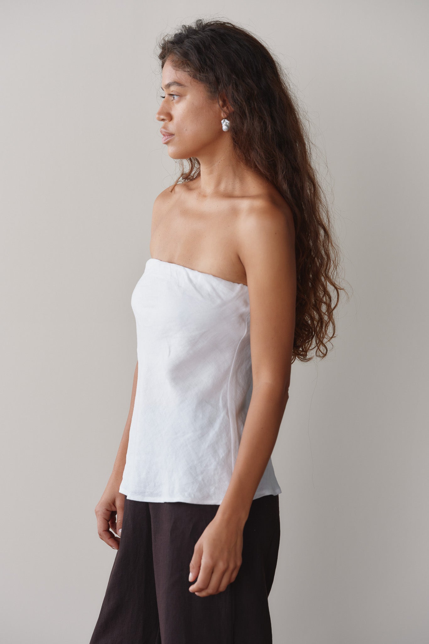 DONNI Powder Linen Tube Top - Powder