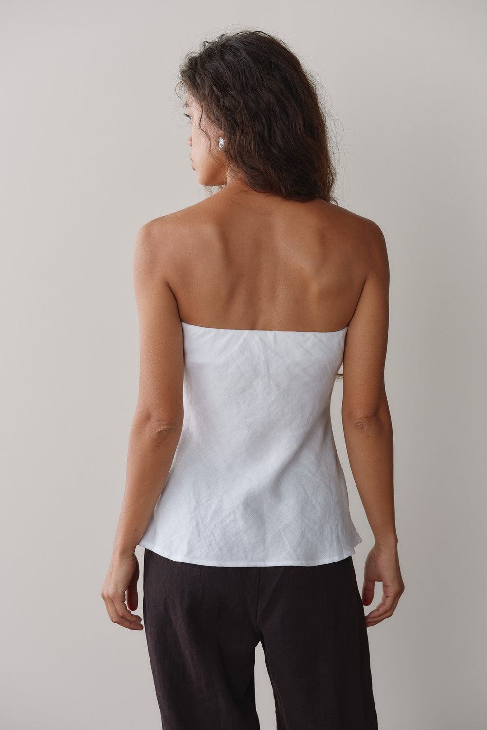 DONNI Powder Linen Tube Top - Powder