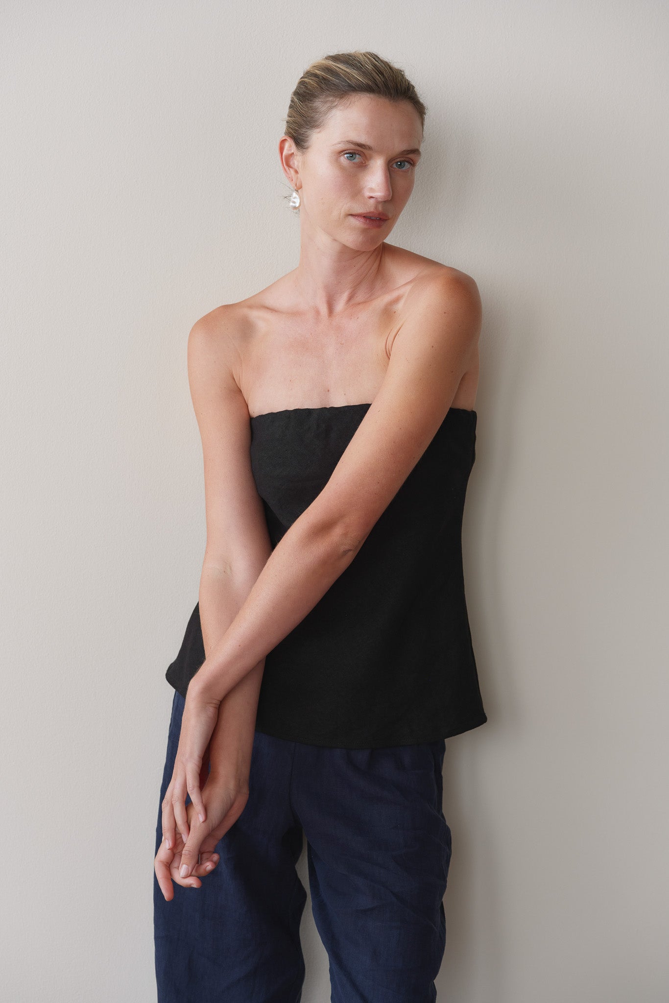 DONNI Jet Linen Tube Top - Jet