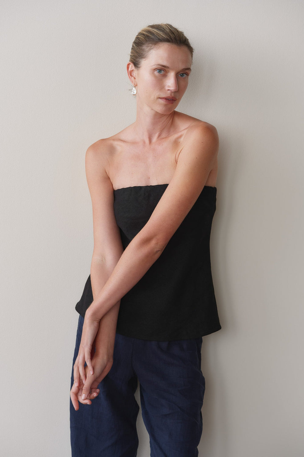 DONNI Jet Linen Tube Top - Jet
