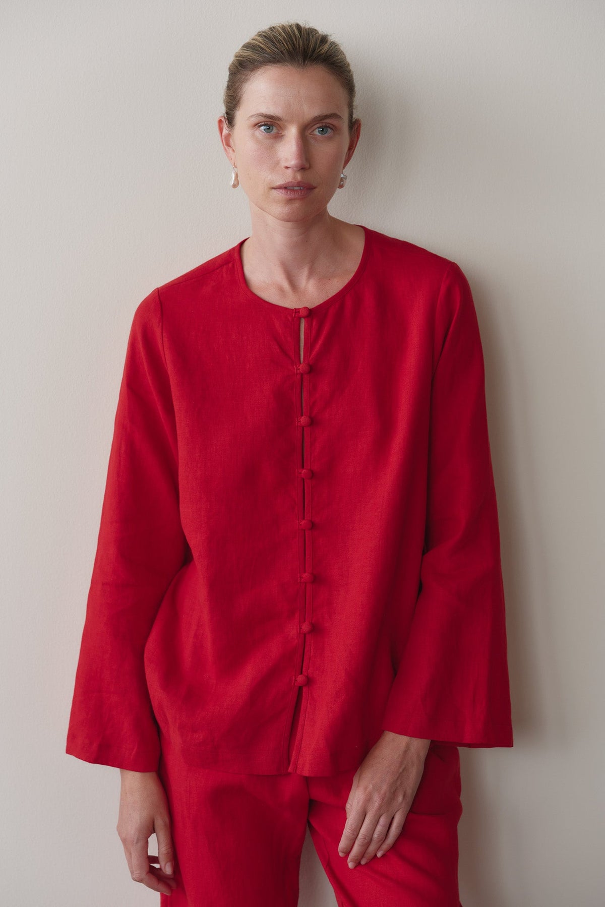 DONNI Bell Pepper Linen Loop Shirt - Bell-Pepper