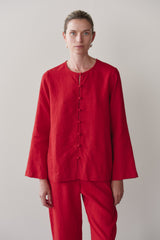 DONNI Bell Pepper Linen Loop Shirt - Bell-Pepper