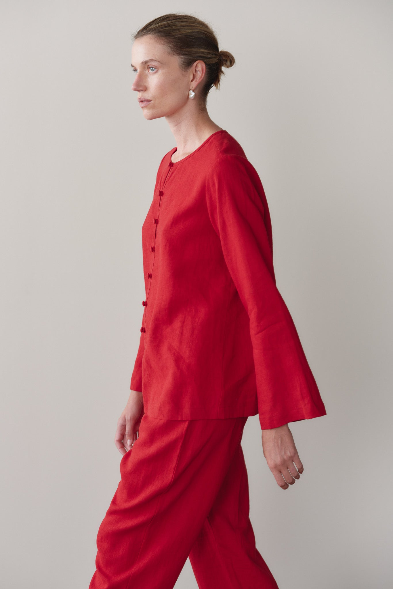 DONNI Bell Pepper Linen Loop Shirt - Bell-Pepper