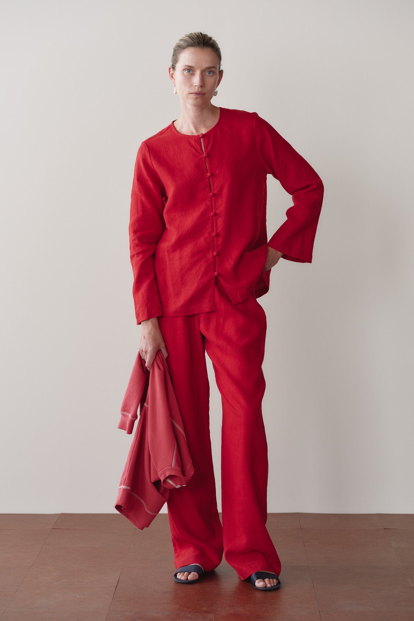 DONNI Bell Pepper Linen Loop Shirt - Bell-Pepper