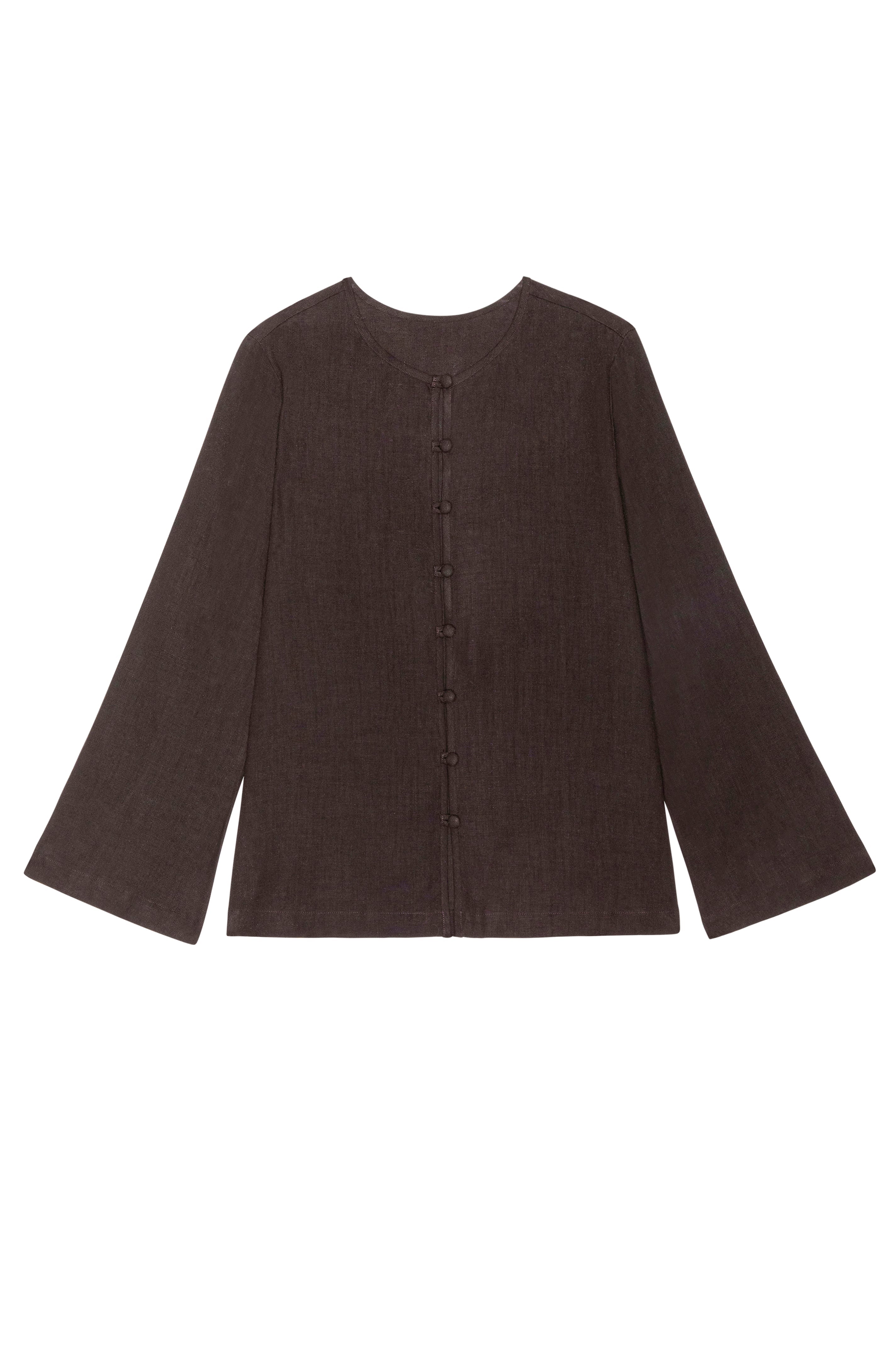 DONNI Espresso Linen Loop Shirt - Espresso