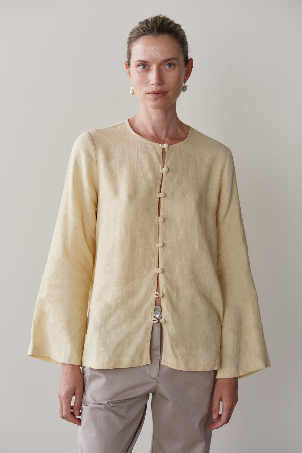 DONNI Butter Linen Loop Shirt - Butter