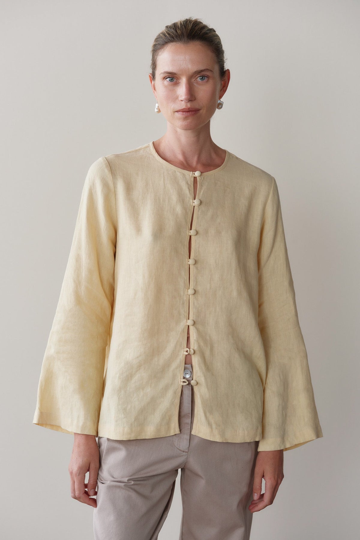 DONNI Butter Linen Loop Shirt - Butter