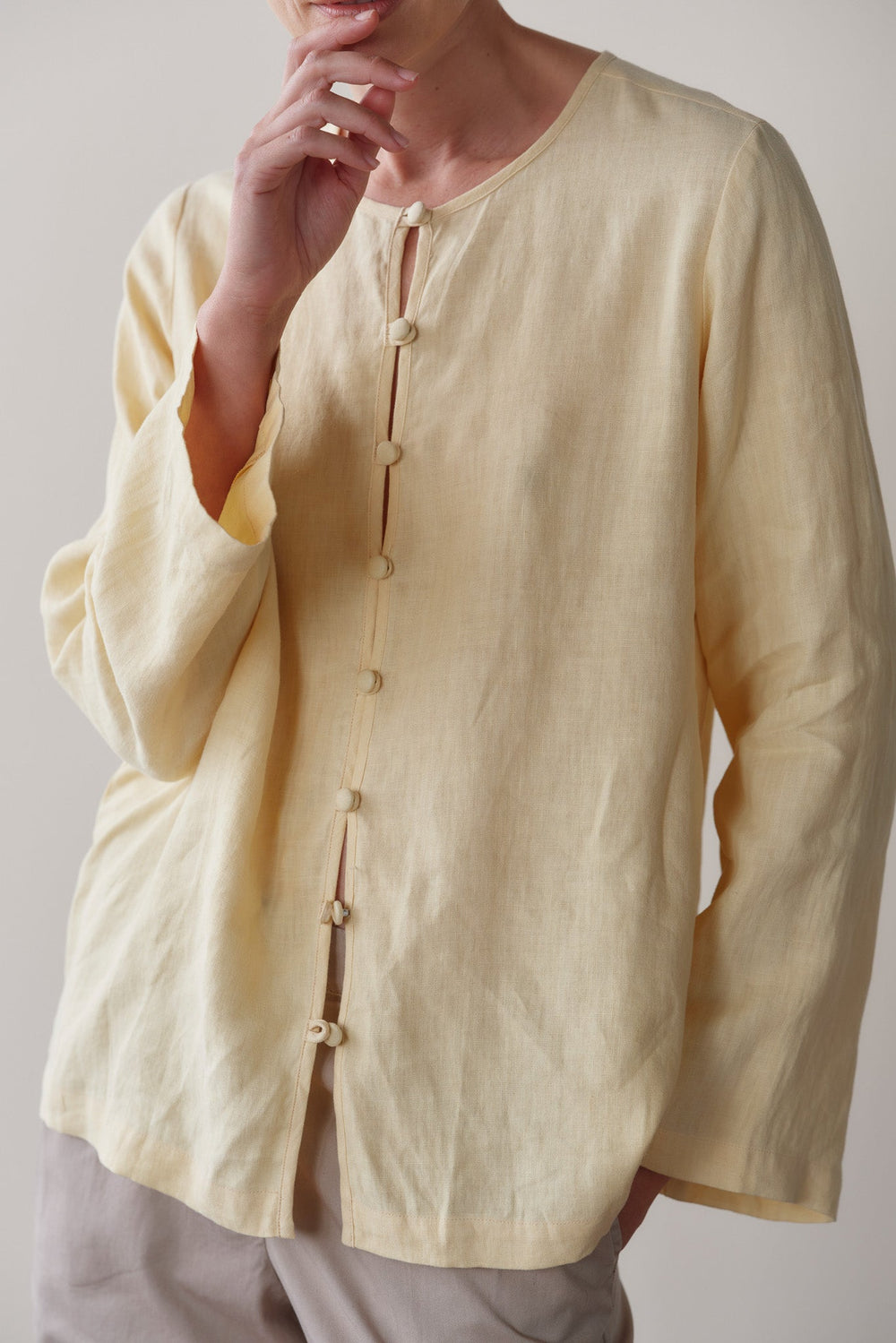 DONNI Butter Linen Loop Shirt - Butter