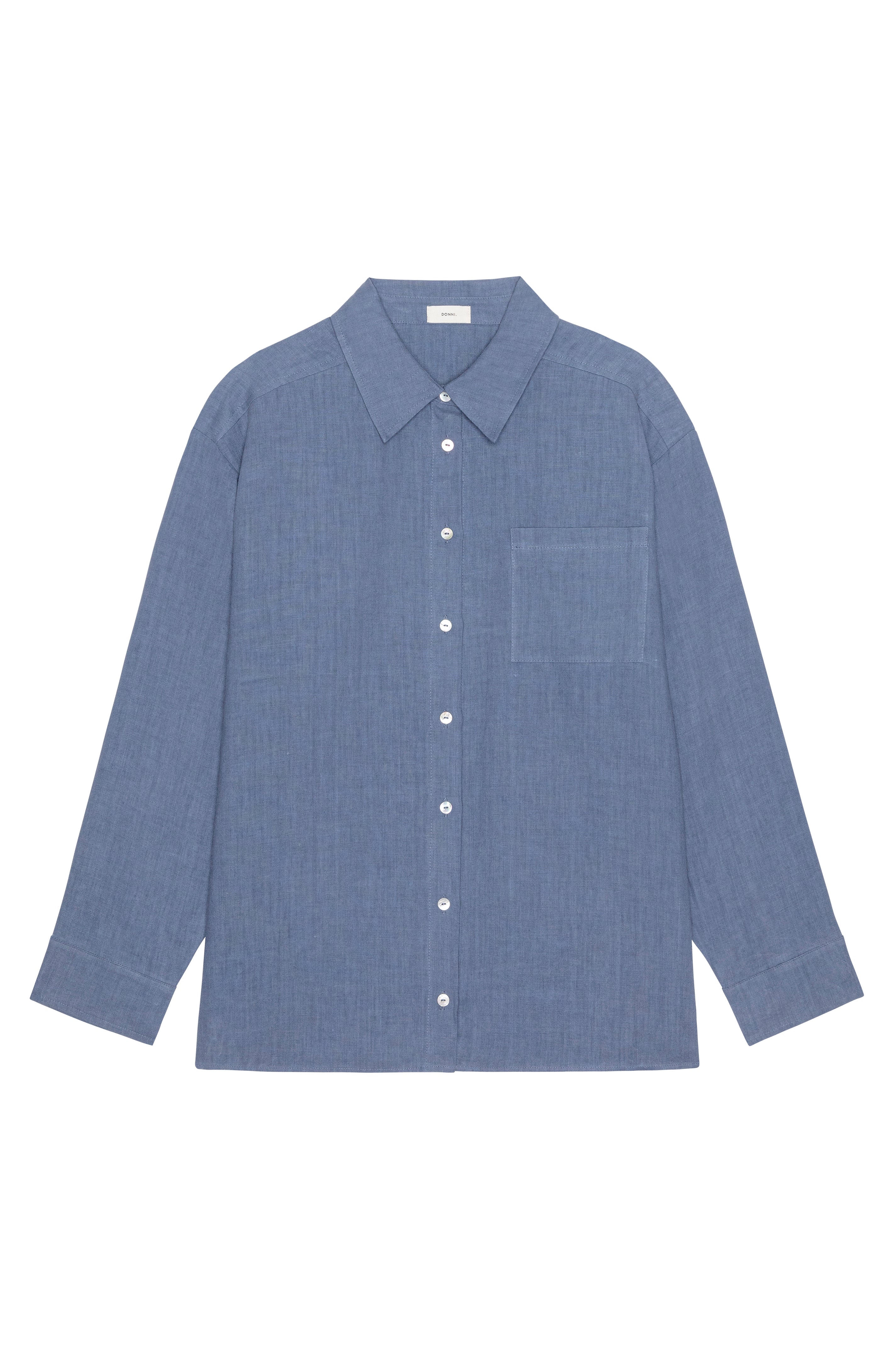 DONNI Lapis Linen Relaxed Shirt - Lapis