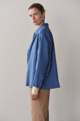 DONNI Lapis Linen Relaxed Shirt - Lapis