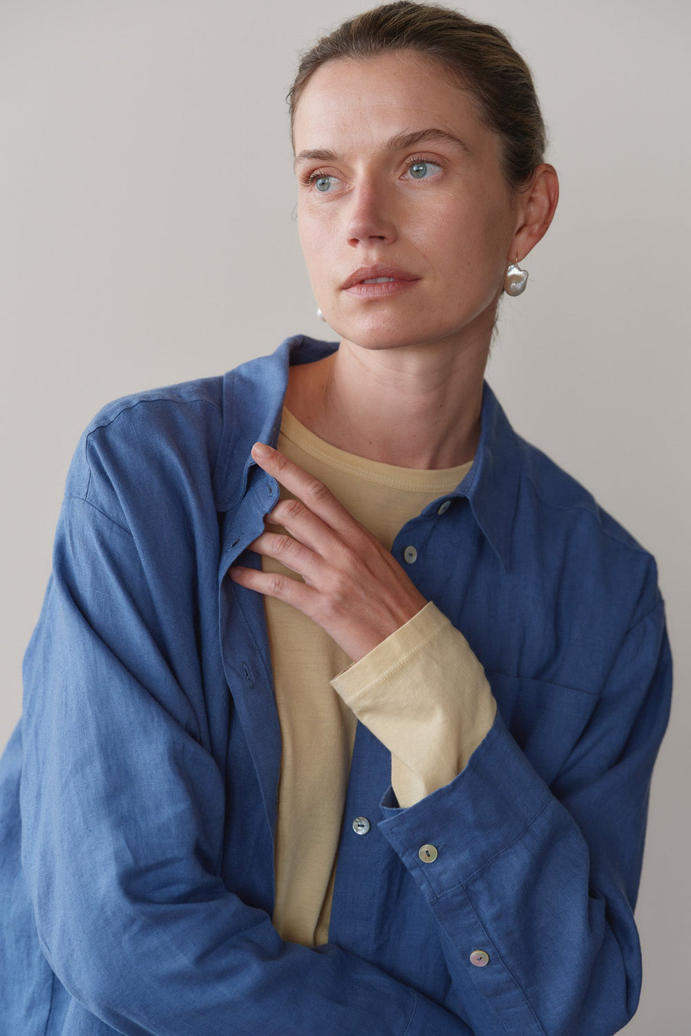 DONNI Lapis Linen Relaxed Shirt - Lapis