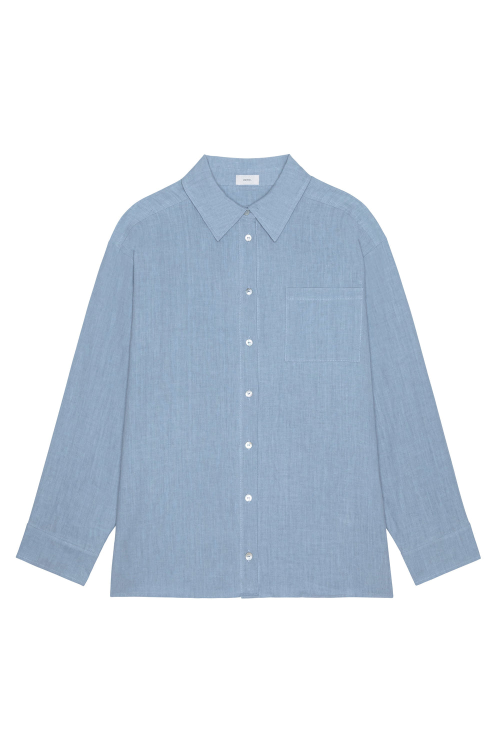 DONNI Cornflower Linen Relaxed Shirt - Cornflower