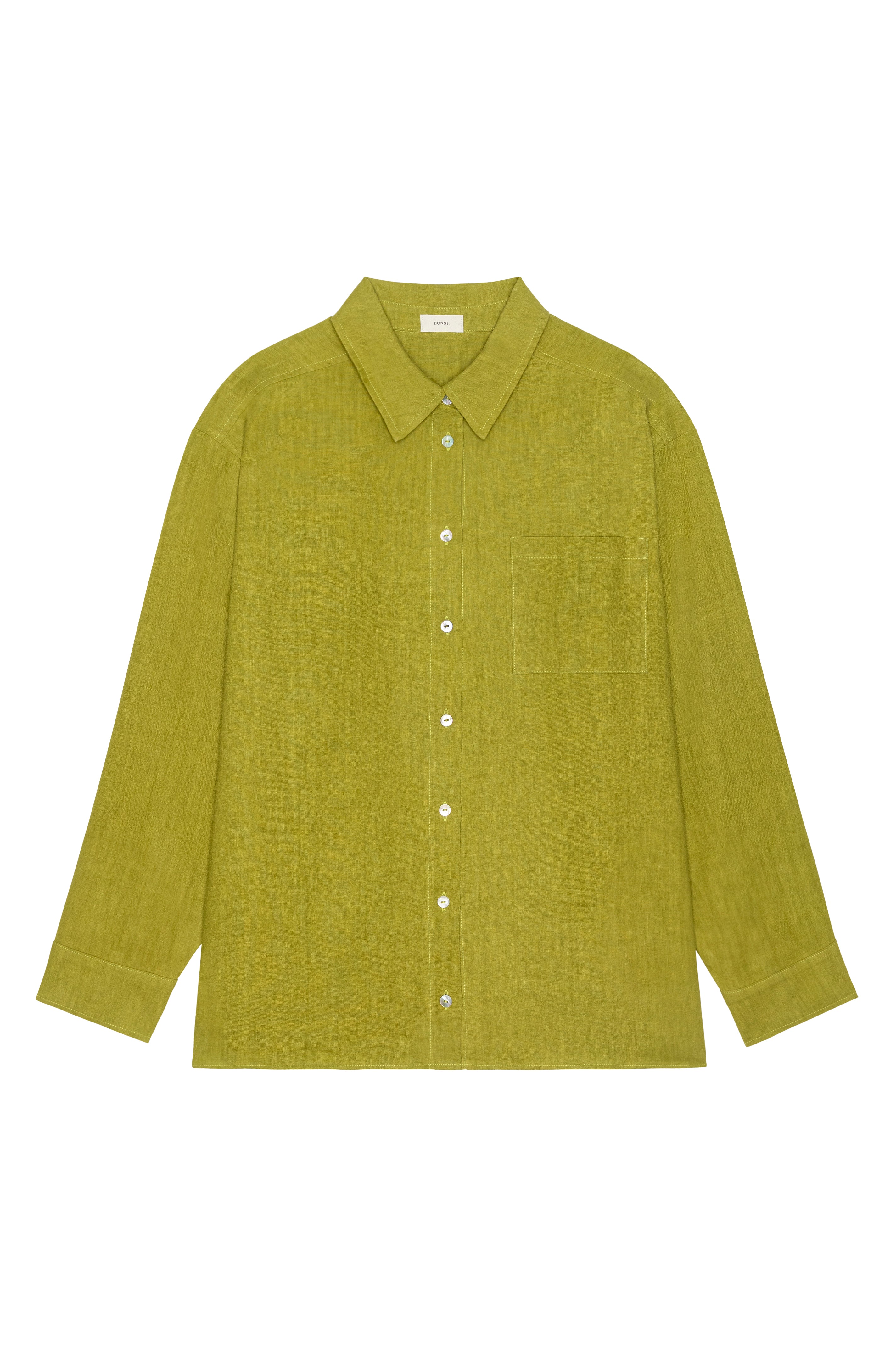 DONNI Pistachio Linen Relaxed Shirt - Pistachio