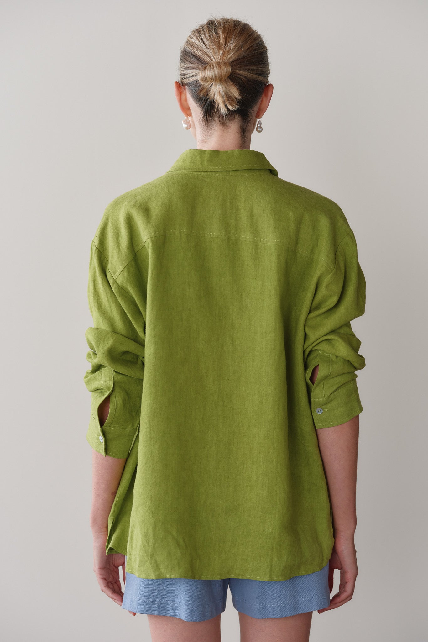 DONNI Pistachio Linen Relaxed Shirt - Pistachio