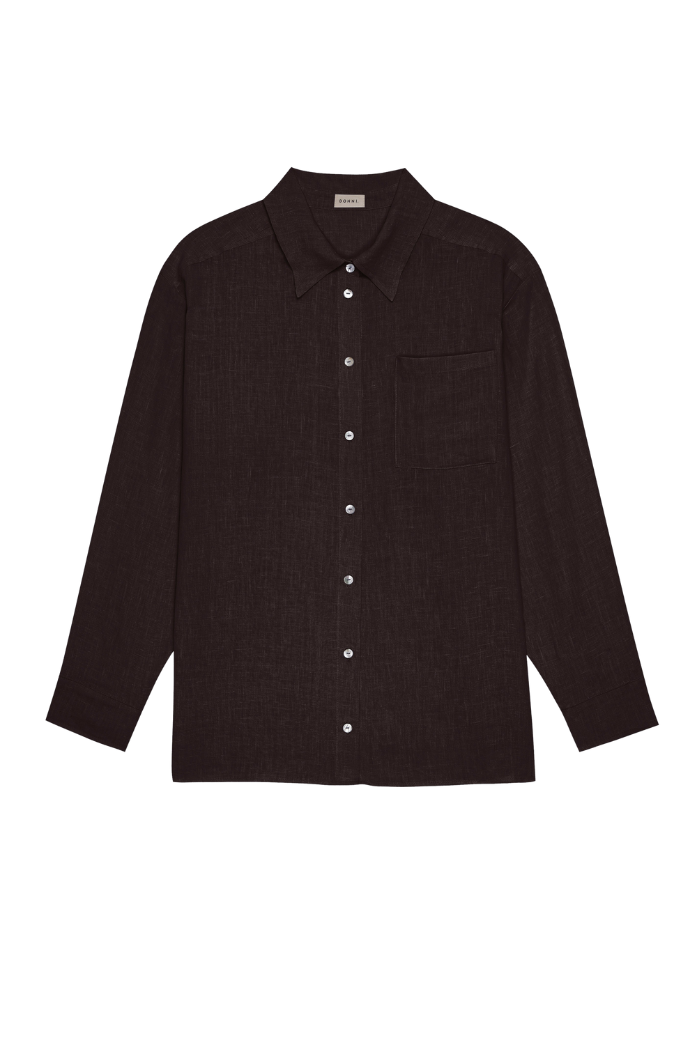 DONNI Espresso Linen Relaxed Shirt - Espresso