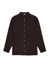 DONNI Espresso Linen Relaxed Shirt - Espresso