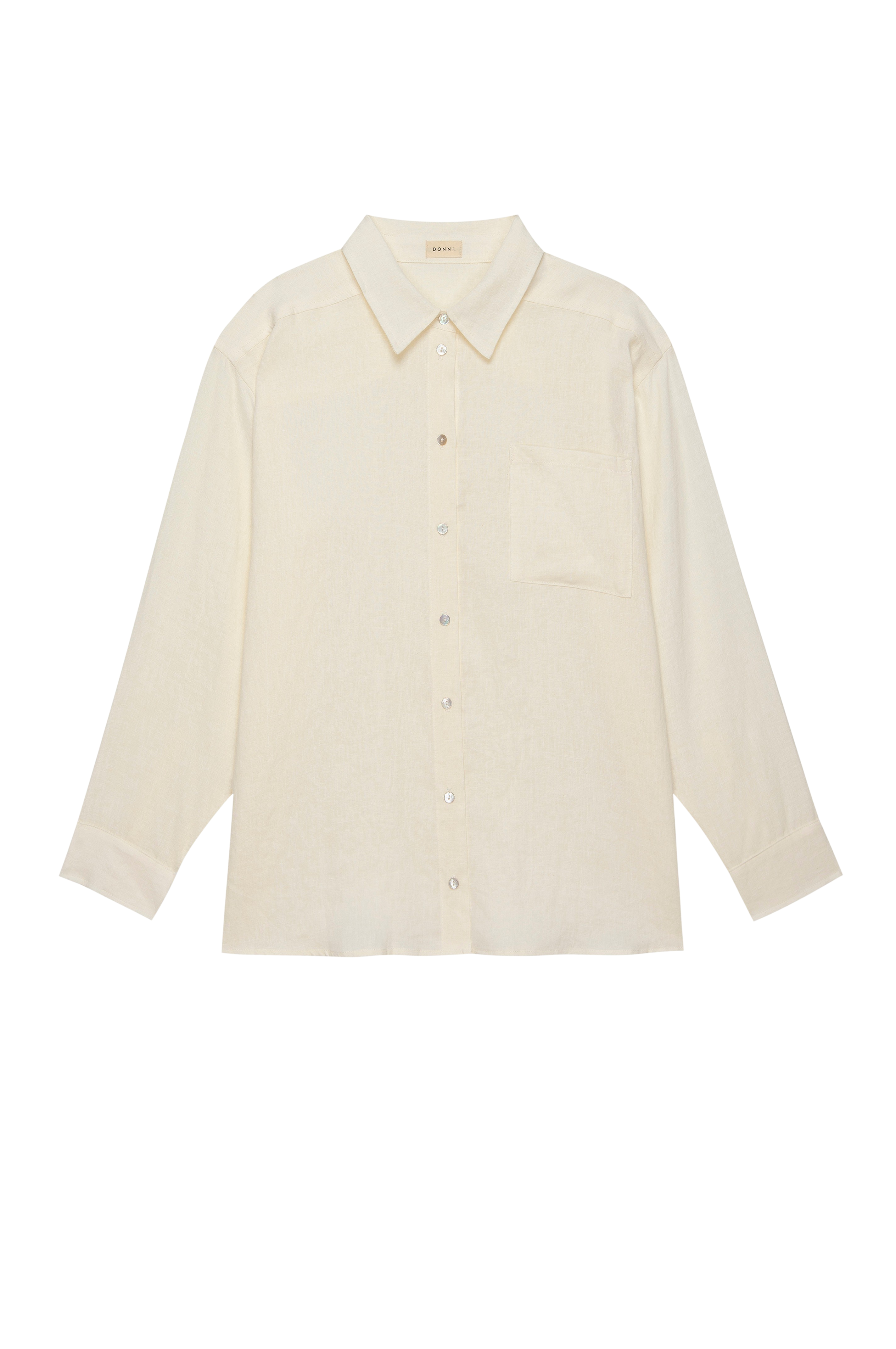 DONNI Creme Linen Relaxed Shirt - Creme